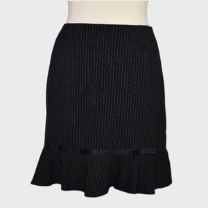 Briggs New York Pinstripe Ruffle Hem Mini Skirt